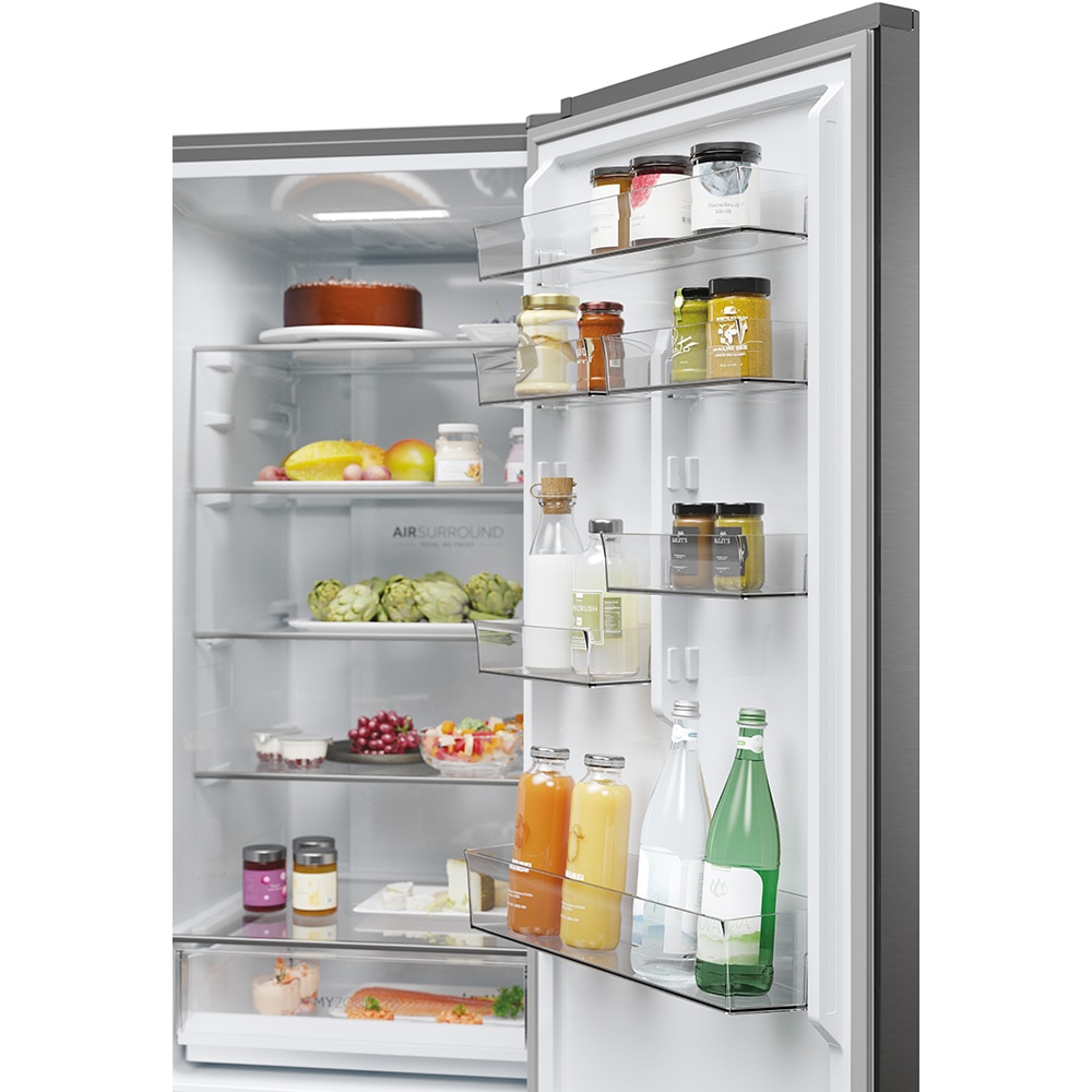 Combina frigorifica HAIER EHD3PWDNPD206, No Frost, 406 l, H 205 cm, Clasa D, Wi-Fi, dark inox