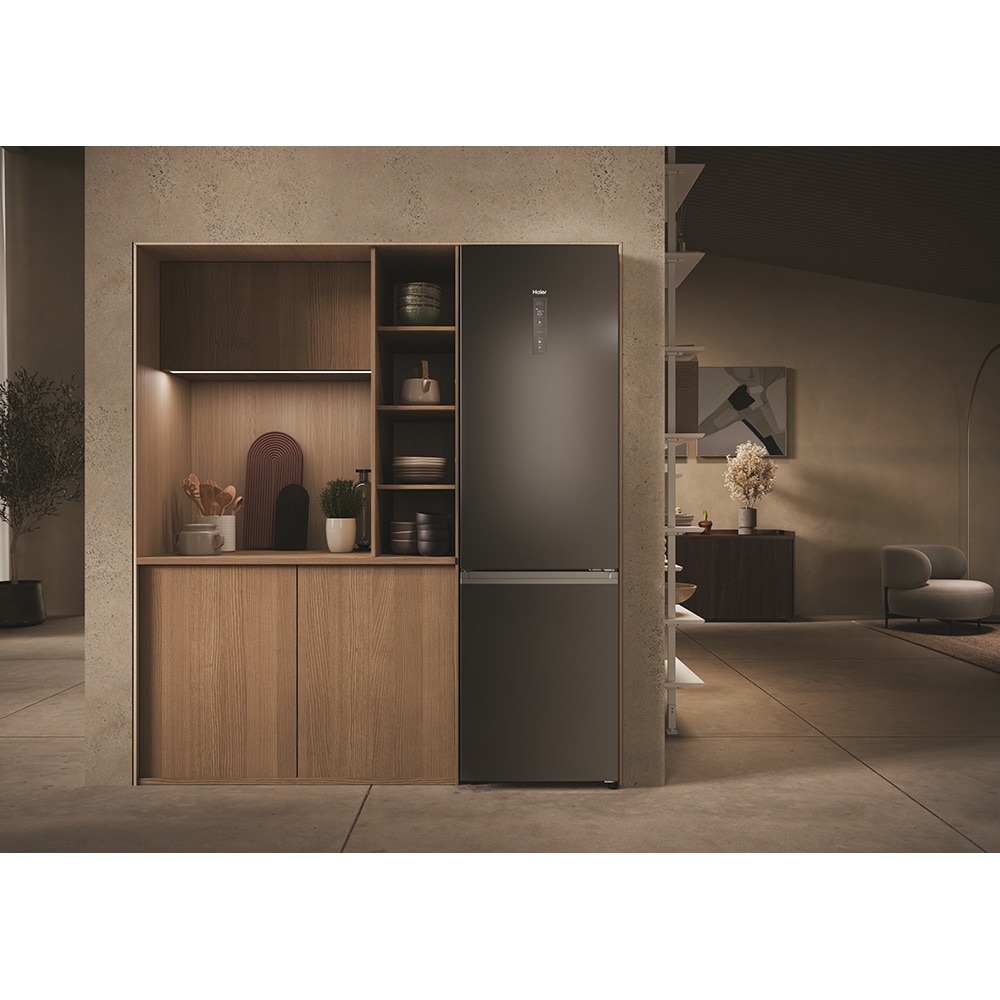 Combina frigorifica HAIER EHD3PWDNPD206, No Frost, 406 l, H 205 cm, Clasa D, Wi-Fi, dark inox