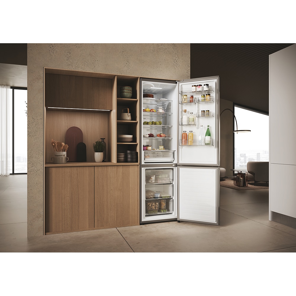 Combina frigorifica HAIER EHD3PWDNPD206, No Frost, 406 l, H 205 cm, Clasa D, Wi-Fi, dark inox