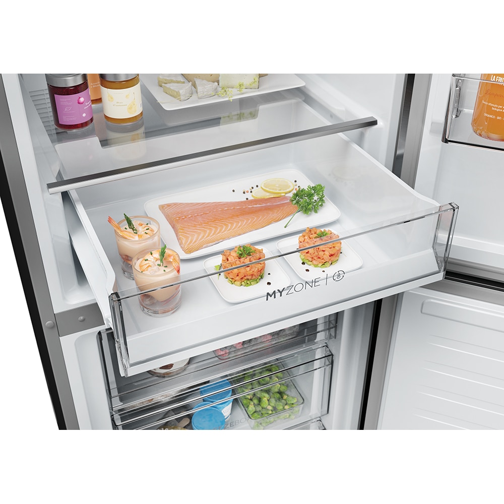 Combina frigorifica HAIER EHD3PWDNPK186, No Frost, 352 l, H 185 cm, Clasa D, Wi-Fi, inox