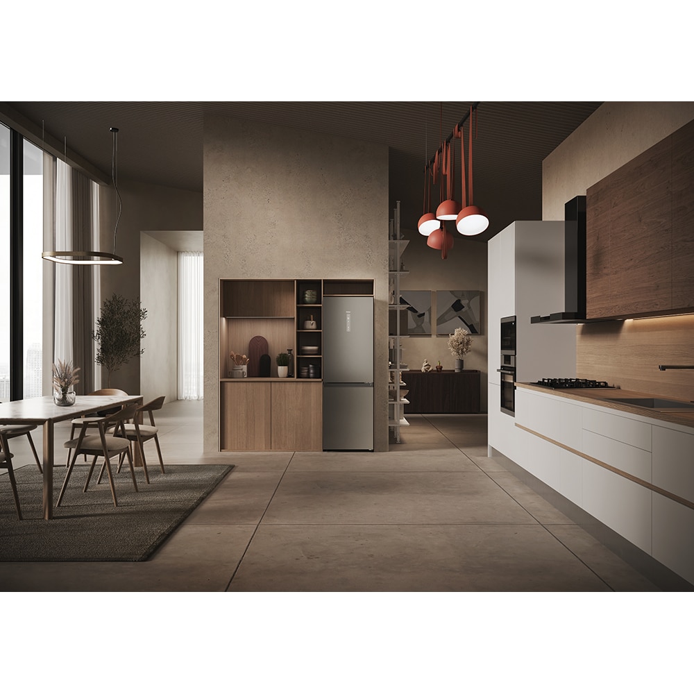 Combina frigorifica HAIER EHD3PWDNPK186, No Frost, 352 l, H 185 cm, Clasa D, Wi-Fi, inox