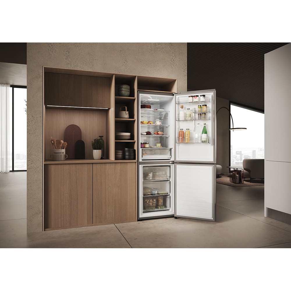 Combina frigorifica HAIER EHD3PWDNPK186, No Frost, 352 l, H 185 cm, Clasa D, Wi-Fi, inox