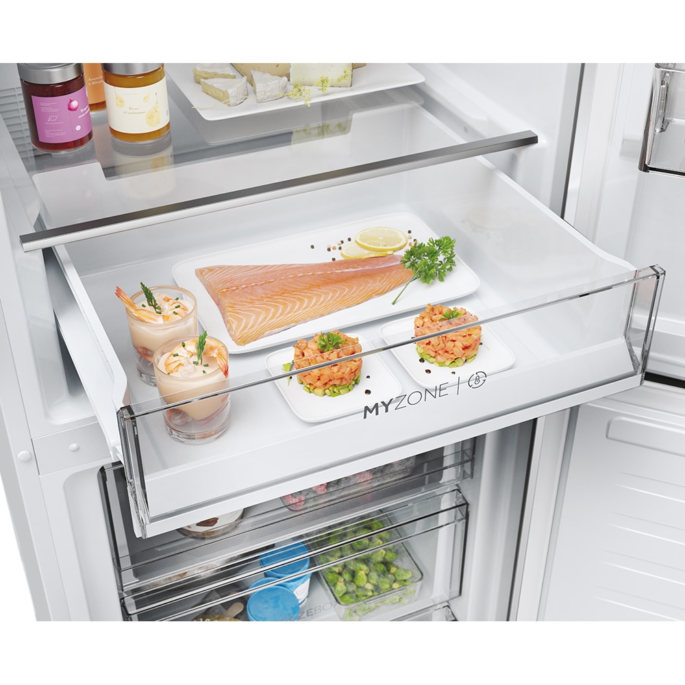 Combina frigorifica HAIER EHD3PWDNPW186, No Frost, 352 l, H 185 cm, Clasa D, Wi-Fi, alb