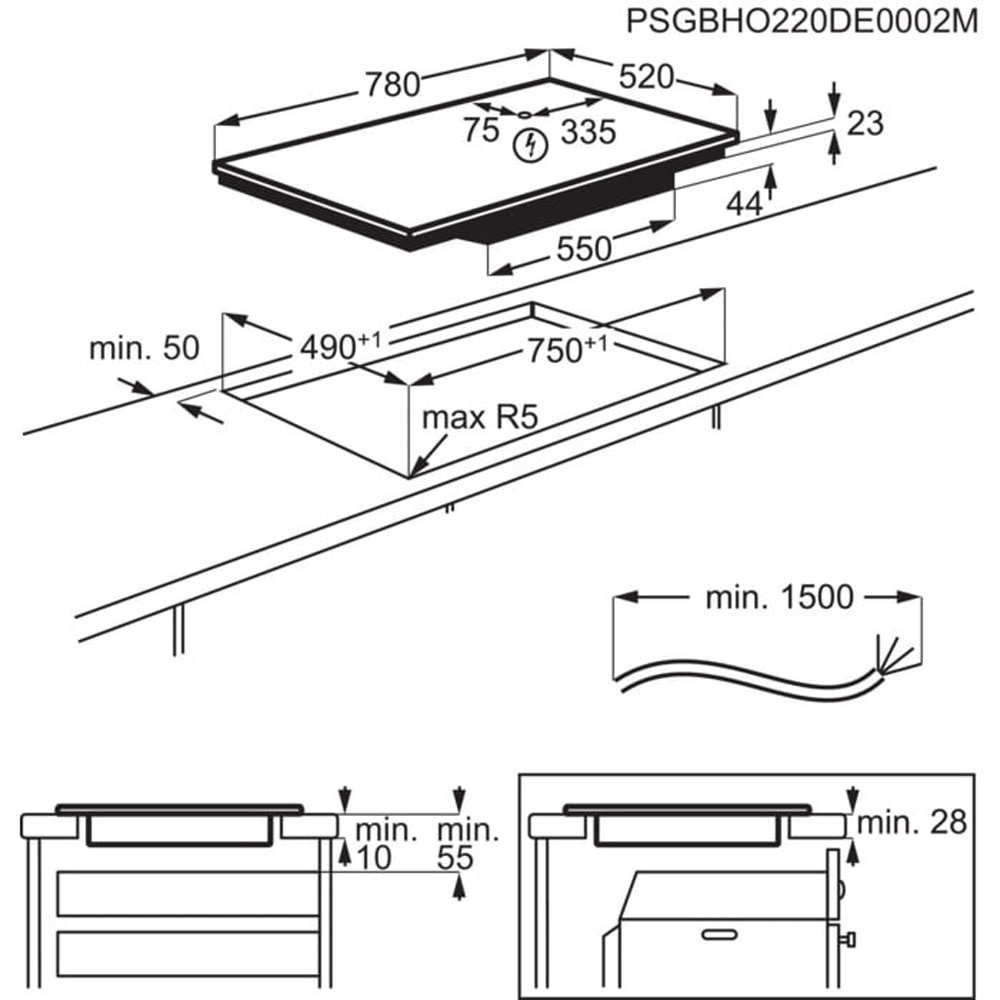 Plita incorporabila ELECTROLUX EIV83443CT, Inductie, 4 arzatoare, Touch Control, negru