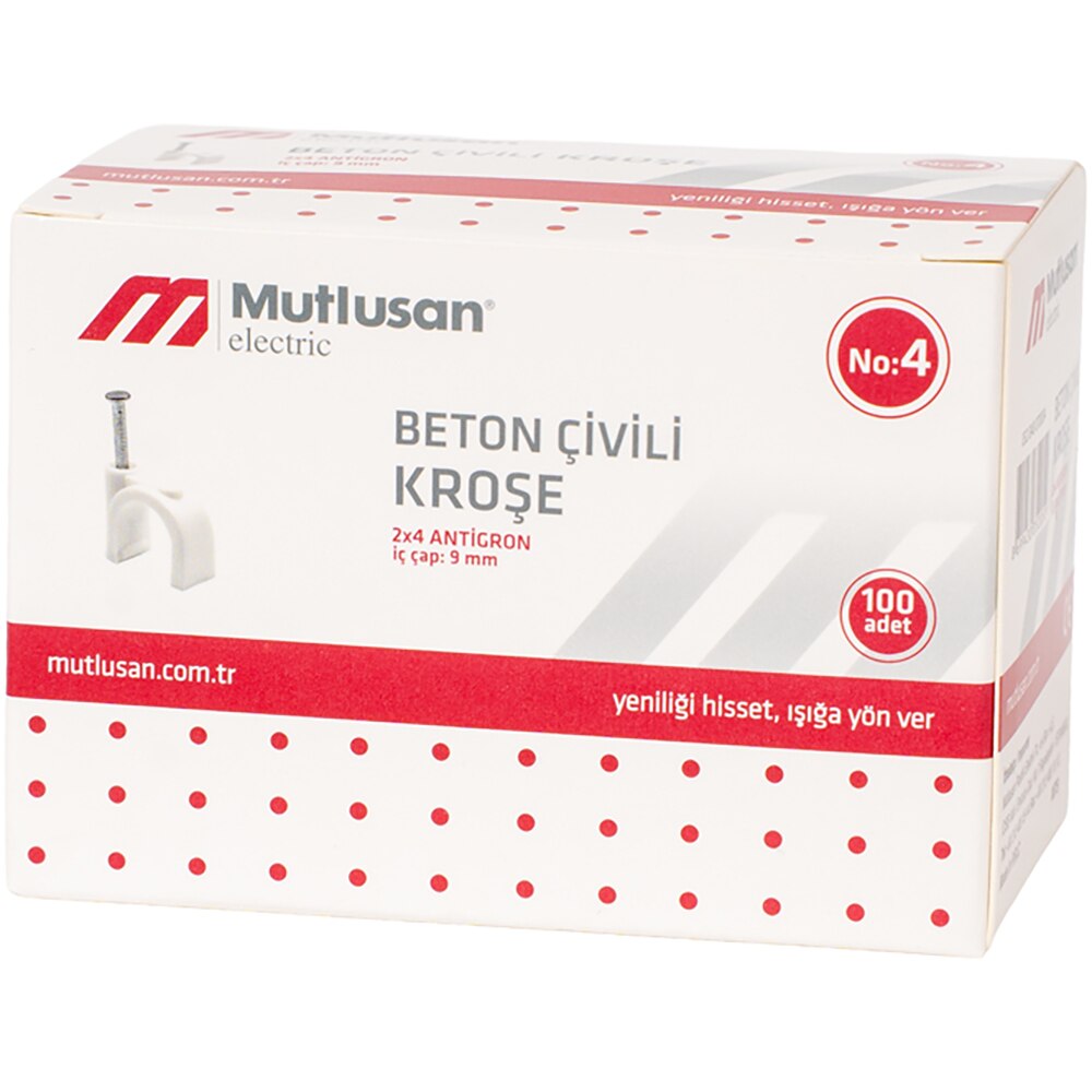 Brida cablu electric MUTLUSAN, Nr4, ABS, alb, 100buc