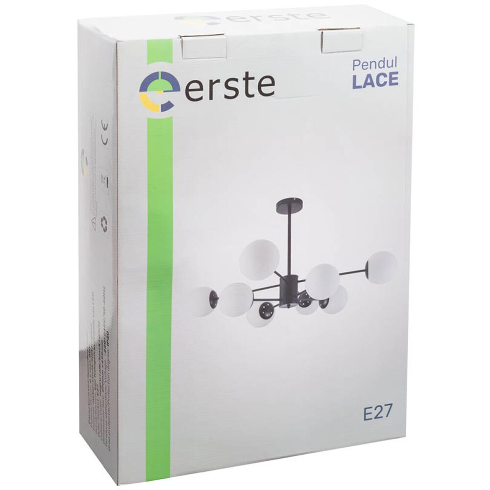 Pendul ERSTE Lace, E27, IP20, negru