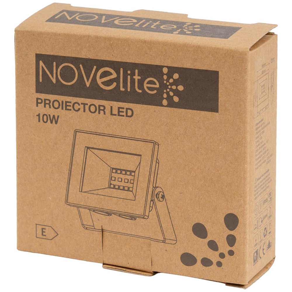 Proiector LED NOVELITE SMD V4, 10W, 6500K, IP65, negru