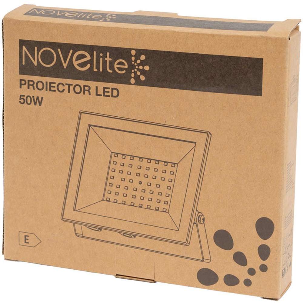 Proiector LED NOVELITE SMD V4, 50W, 6500K, IP65, negru