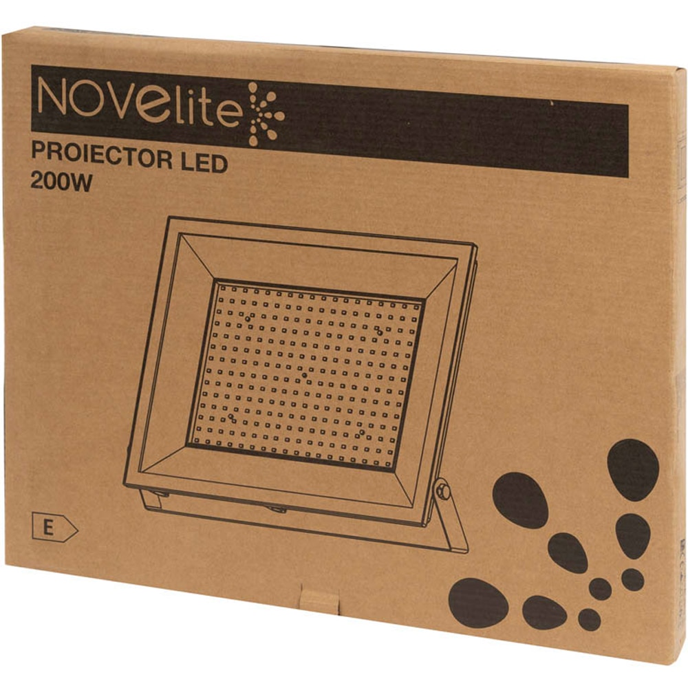 Proiector LED NOVELITE SMD V4, 200W, 6500K, IP65, negru