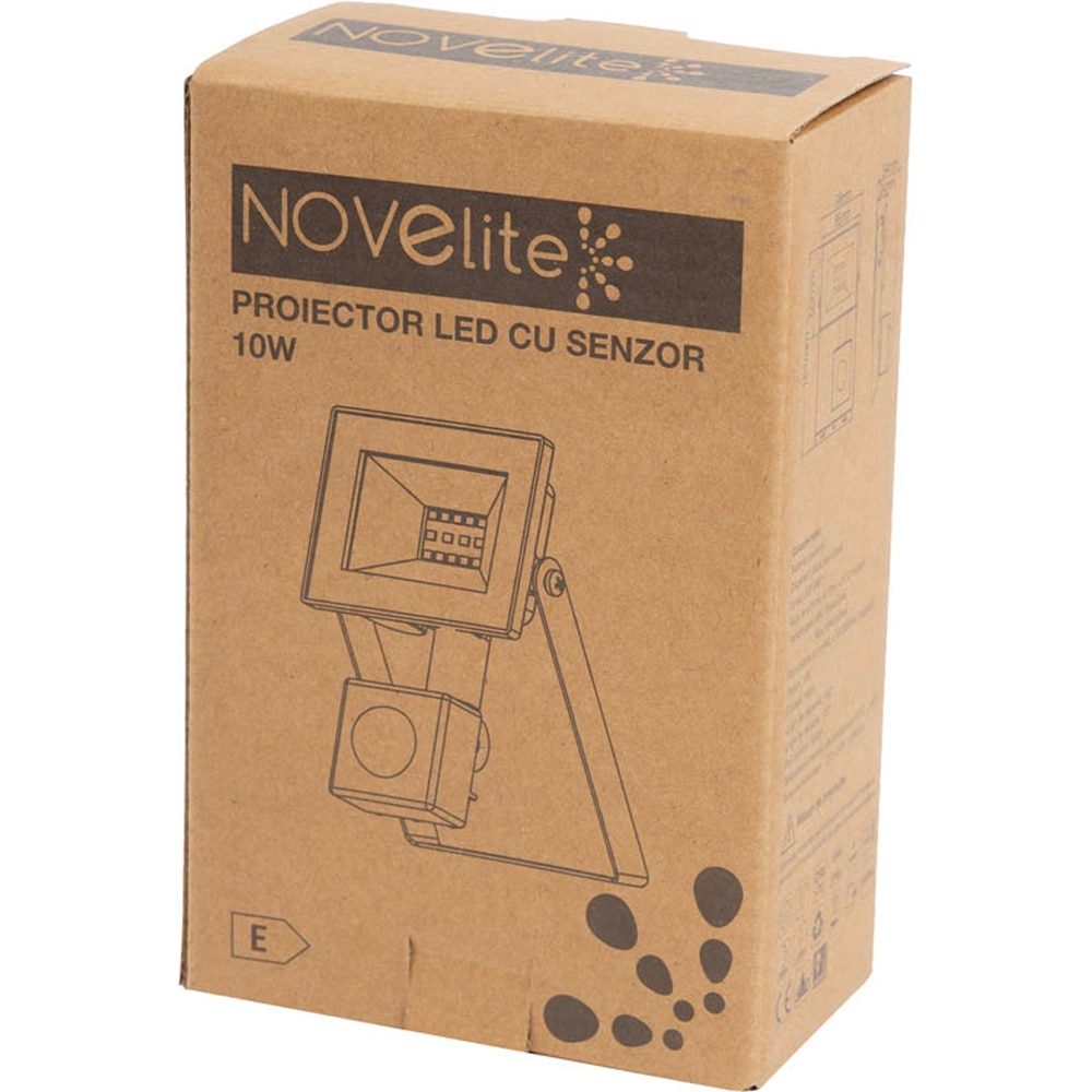 Proiector LED NOVELITE V4, 10W, 6500K, IP44/IP65, negru
