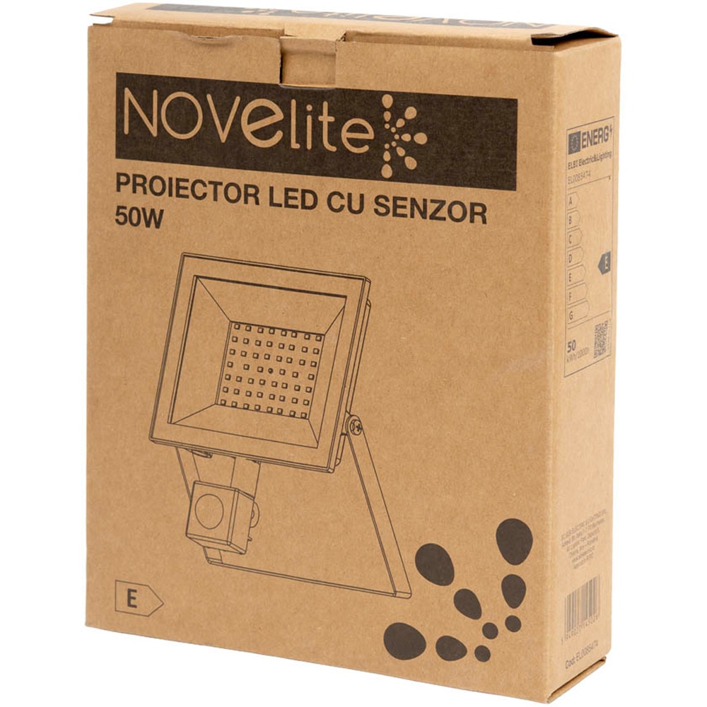 Proiector LED NOVELITE V4, 50W, 6500K, IP44/IP65, negru
