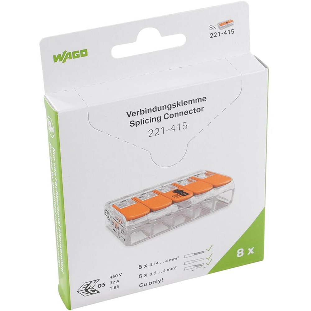 Conector WAGO 221-415, FY / MYF, 5 fire, 0.2 - 4mm2, 12 cleme