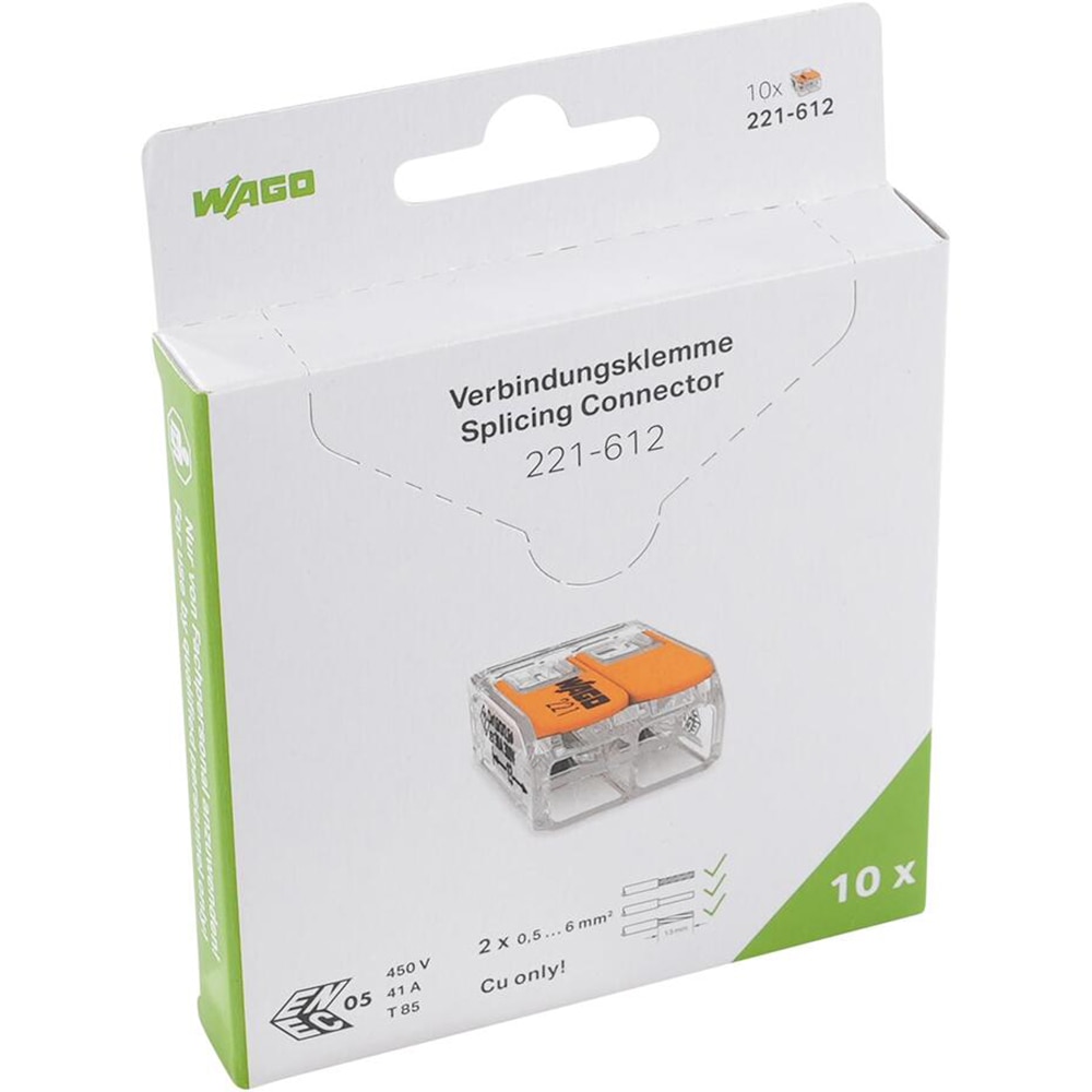 Conector WAGO 221-612, FY / MYF, 2 fire, max 6 mm2, 10 cleme
