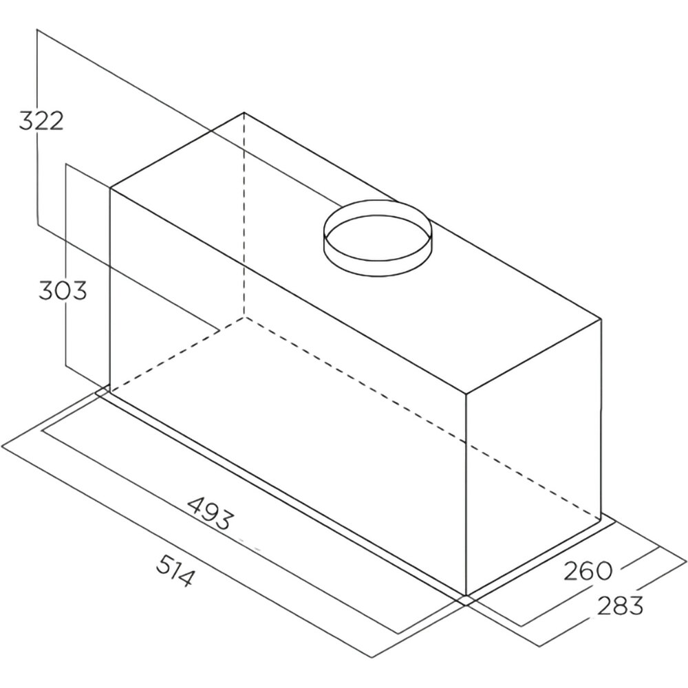 Hota incorporabila ELICA Enter IX/A/52, 1 motor, 650 m3/h, L 52 cm, inox