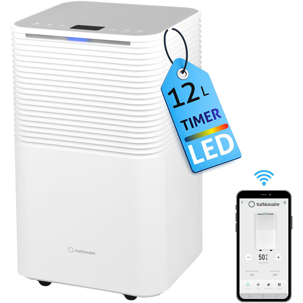 Dezumidificator aer Turbionaire EPI 12 WIFI, 12 l/zi, 200W, 120 m/h, timer, alb
