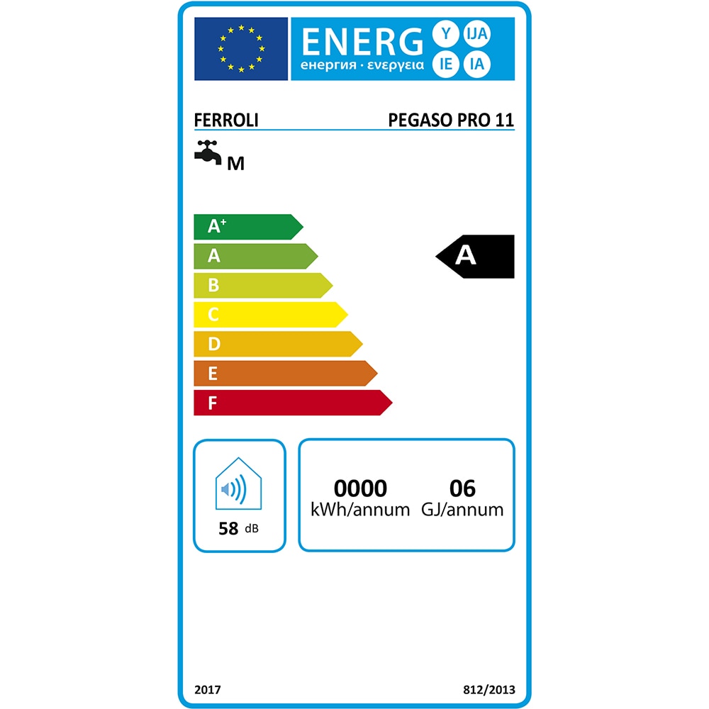 Instant apa calda pe gaz GN FERROLI Pegaso Pro 11 GCC1MFAA, 11l/min, 21.1kW, alb