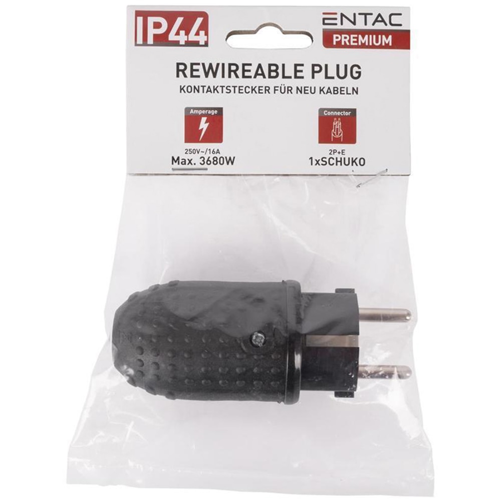 Stecher ENTAC, 3680W, 16A, IP44, negru