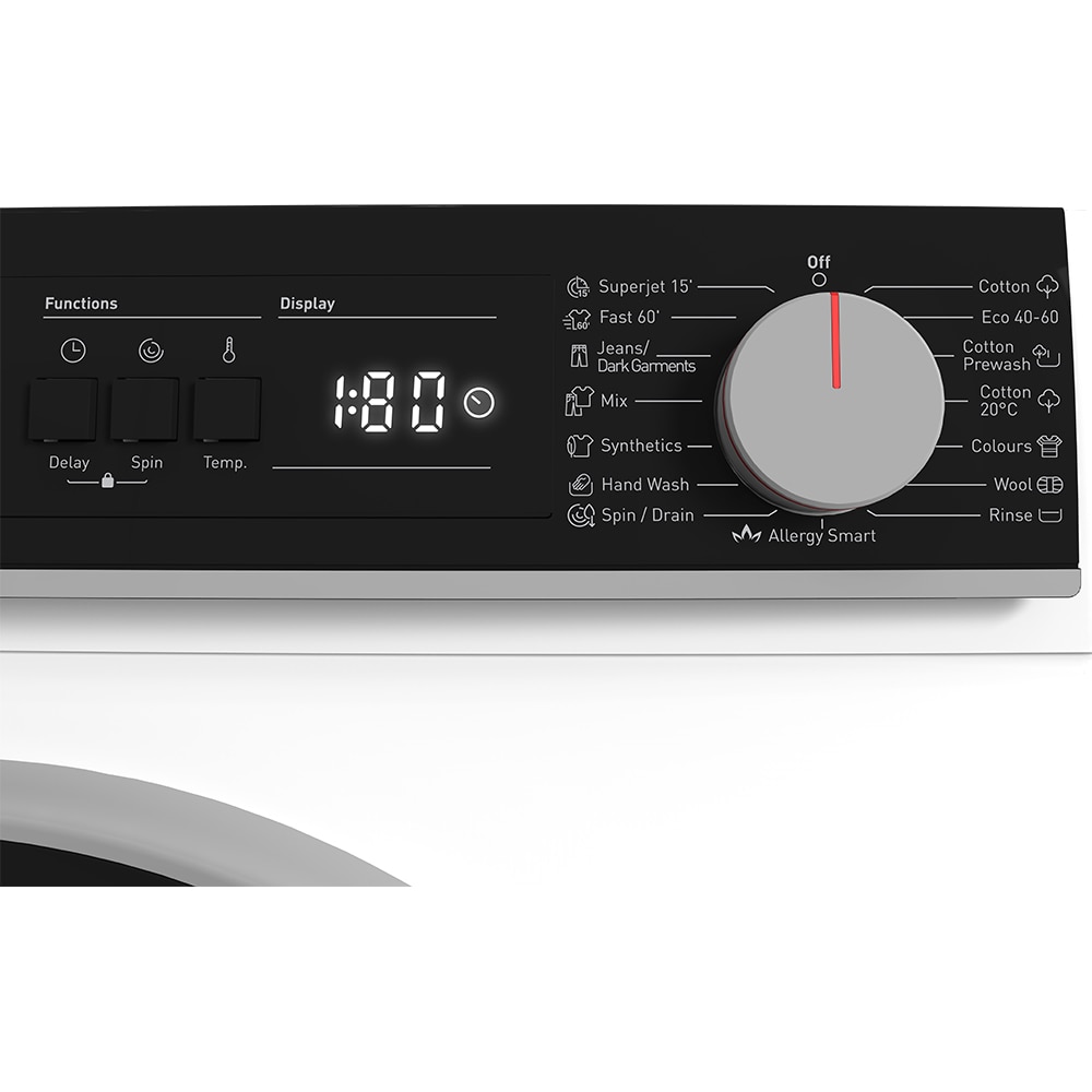 Masina de spalat rufe frontala SHARP ES-NFA814BW1NNA-EE, AllergySmart, 8 kg, 1400rpm, Clasa A, alb