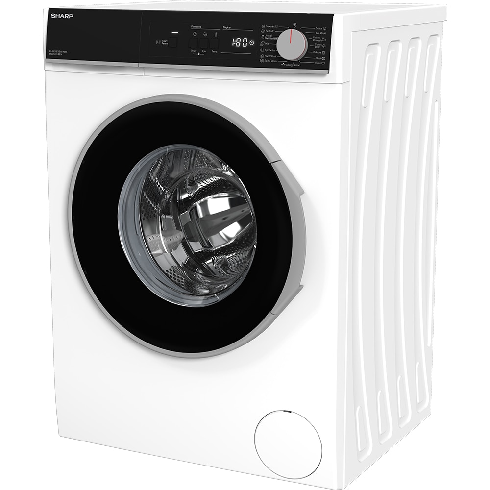 Masina de spalat rufe frontala SHARP ES-NFA814BW1NNA-EE, AllergySmart, 8 kg, 1400rpm, Clasa A, alb