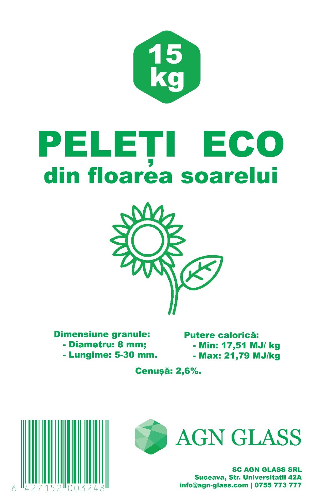 Peleti Floarea Soarelui, 15 Kg