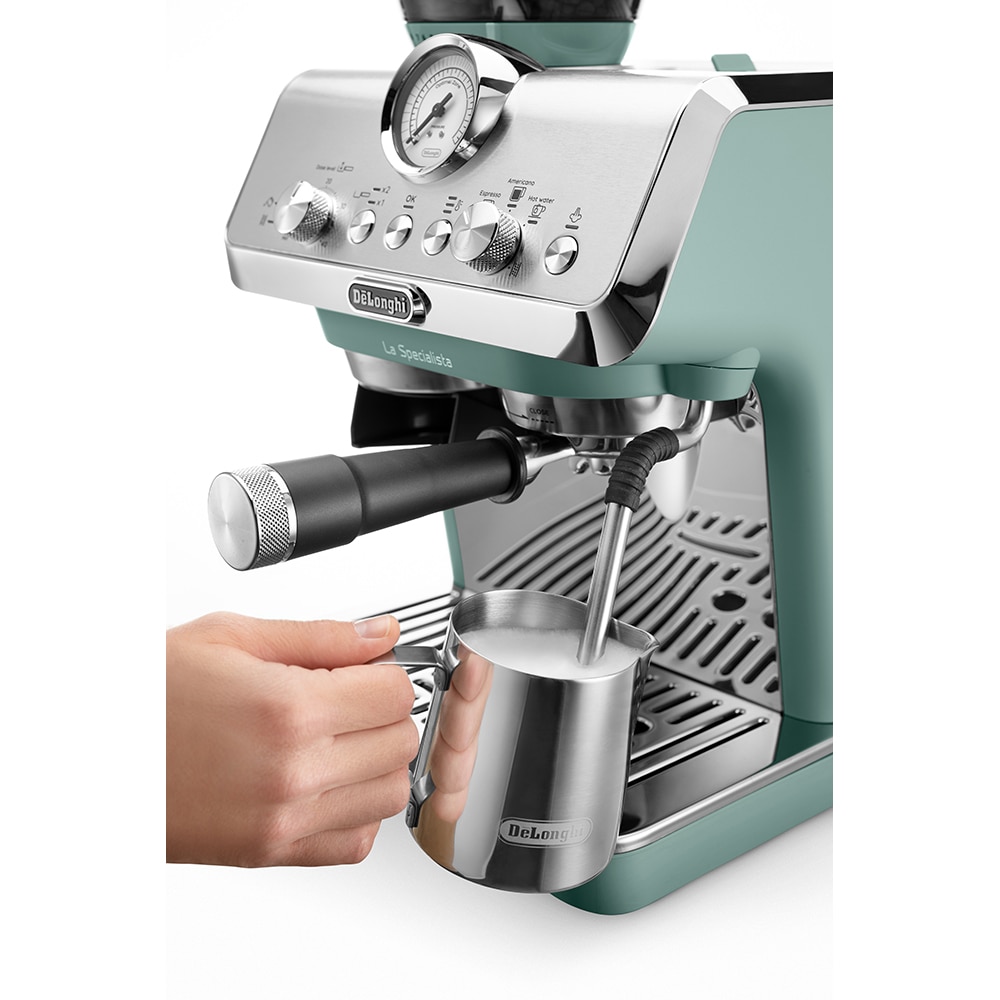 Espressor manual DELONGHI La Specialista Arte EC9155.GR, 1.5l, 1300W, 15 bar, functia Active Temperature Control, verde-argintiu