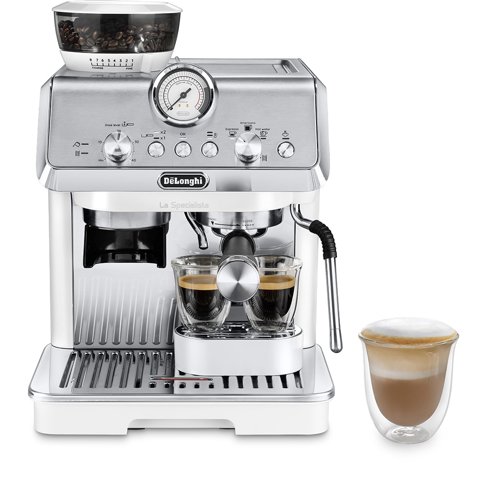 Espressor manual DELONGHI La Specialista Arte EC9155.W, 1.5l, 1300W, 15 bar, functia Active Temperature Control, alb-argintiu