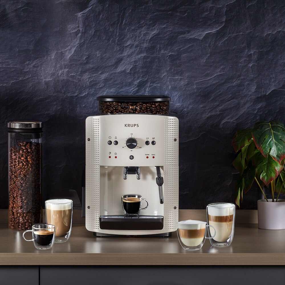 Espressor automat KRUPS Espresseria EA8105, 1.7l, 1450W, 15 bar, alb-negru