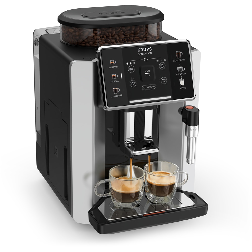 Espressor automat KRUPS Sensation EA910E10, 1.7l, 1450W, 15 bar, argintiu-negru