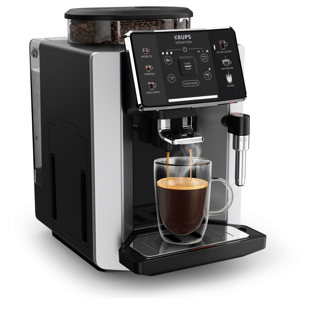 Espressor automat KRUPS Sensation EA910E10, 1.7l, 1450W, 15 bar, argintiu-negru
