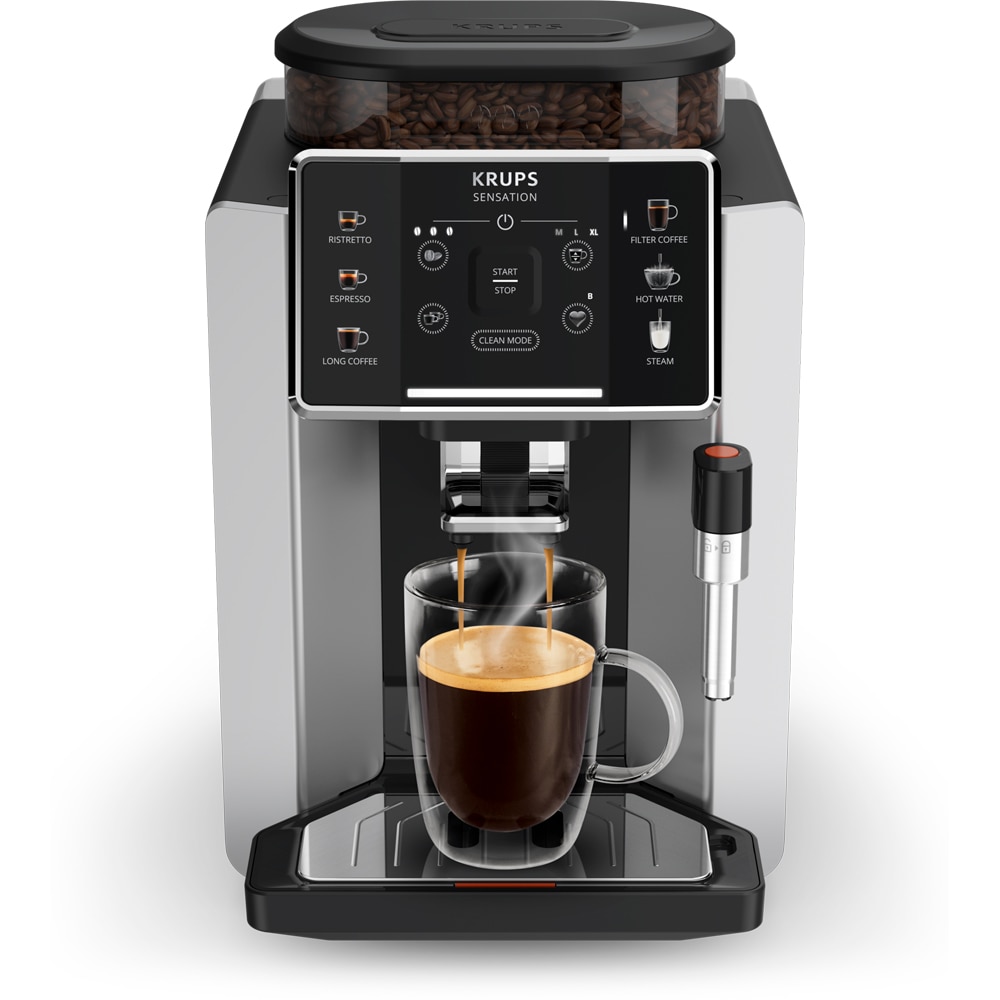 Espressor automat KRUPS Sensation EA910E10, 1.7l, 1450W, 15 bar, argintiu-negru