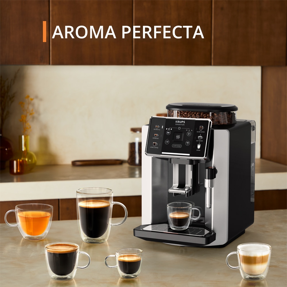 Espressor automat KRUPS Sensation EA910E10, 1.7l, 1450W, 15 bar, argintiu-negru