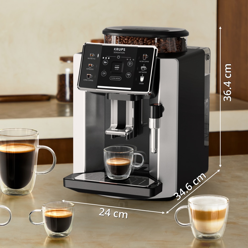 Espressor automat KRUPS Sensation EA910E10, 1.7l, 1450W, 15 bar, argintiu-negru