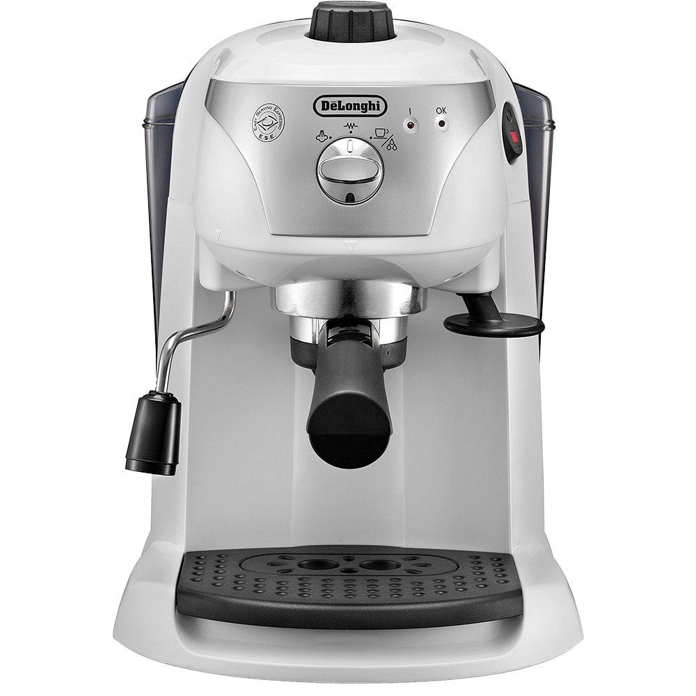 Espressor manual DELONGHI EC221.W, 1l, 1100W, 15 bar, sistem Cappuccino, alb-negru