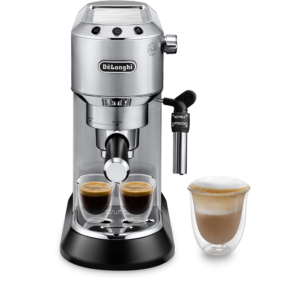 Espressor manual DELONGHI Dedica Style EC685.M, 1.1l, 1300W, 15 bar, sistem Cappuccino, argintiu-negru