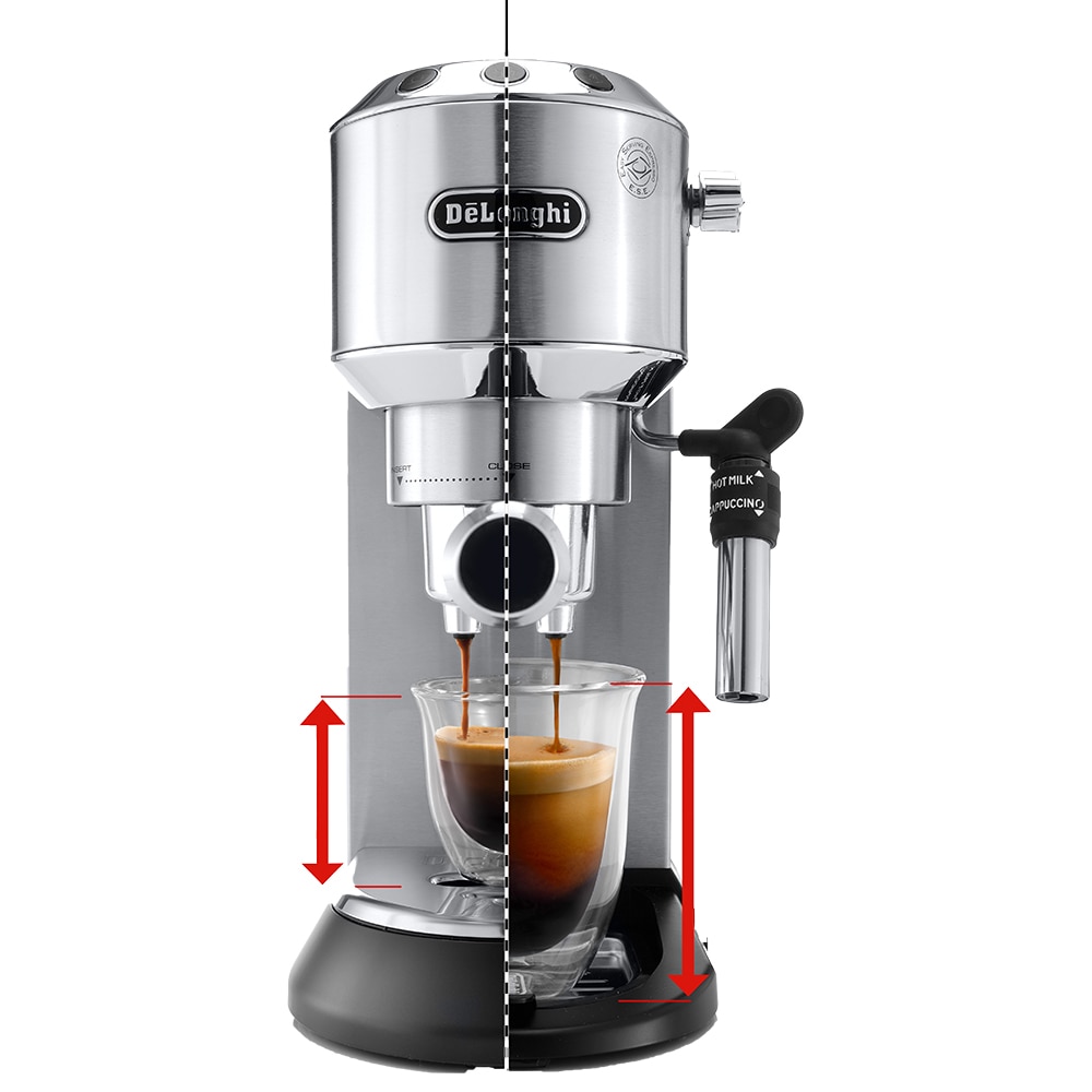 Espressor manual DELONGHI Dedica Style EC685.M, 1.1l, 1300W, 15 bar, sistem Cappuccino, argintiu-negru