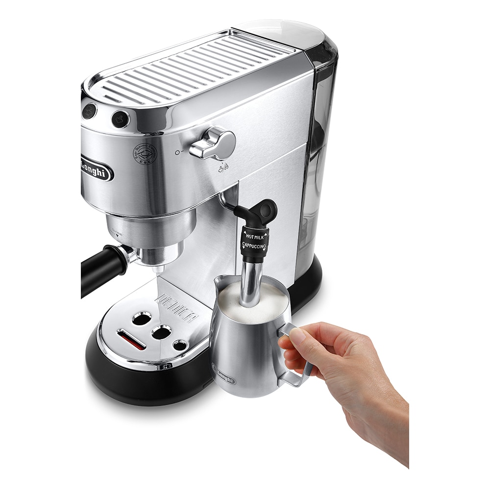 Espressor manual DELONGHI Dedica Style EC685.M, 1.1l, 1300W, 15 bar, sistem Cappuccino, argintiu-negru
