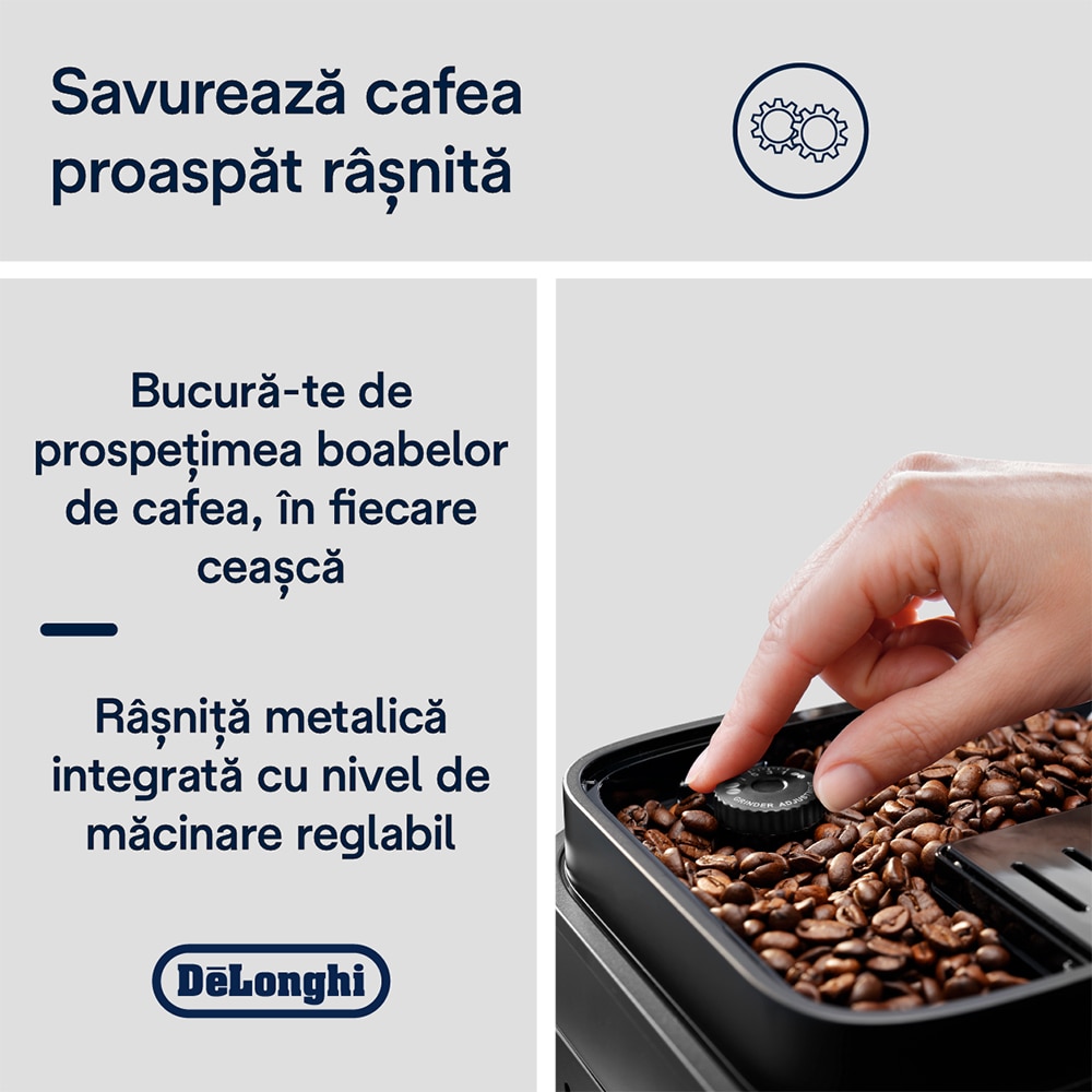 Espressor automat DELONGHI Magnifica Evo Next ECAM310.60.GB, 1.9l, 1450W, 15 bar, gri-negru