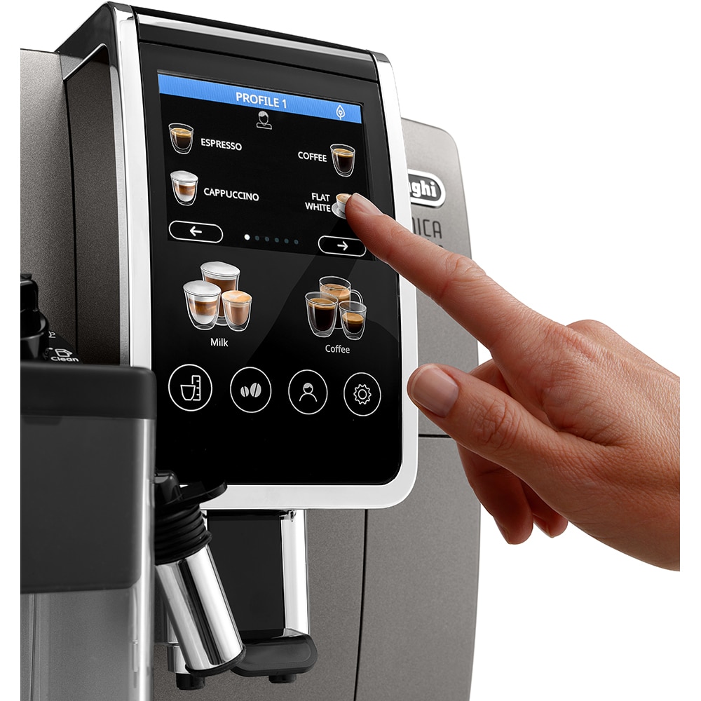 Espressor automat DELONGHI Dinamica Plus ECAM380.95.TB, 1.8l, 1450W, 15 bar, gri inchis-negru
