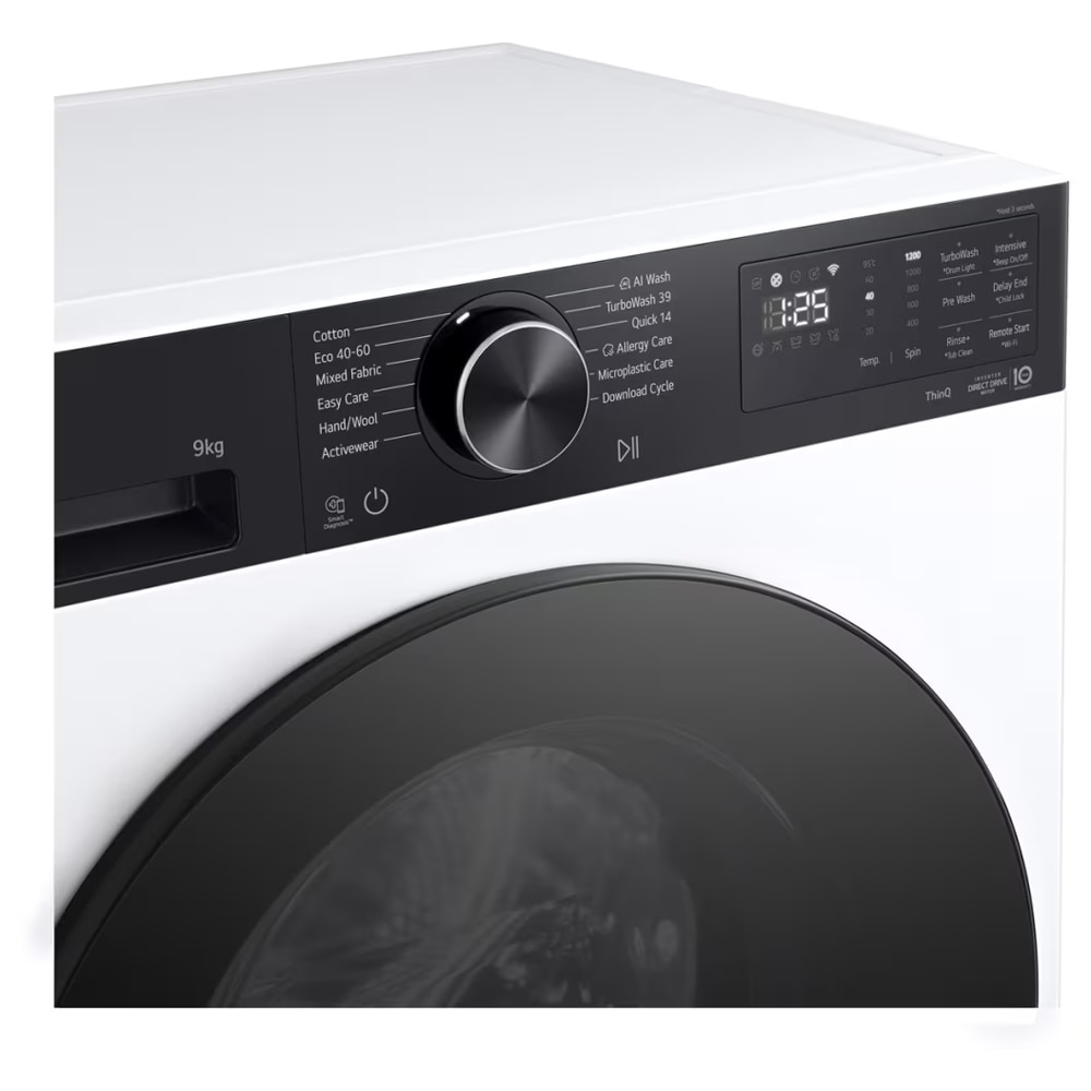 Masina de spalat rufe frontala LG F2X50S9TKB, AI Direct Drive, 9 kg, 1200rpm, Clasa A, alb