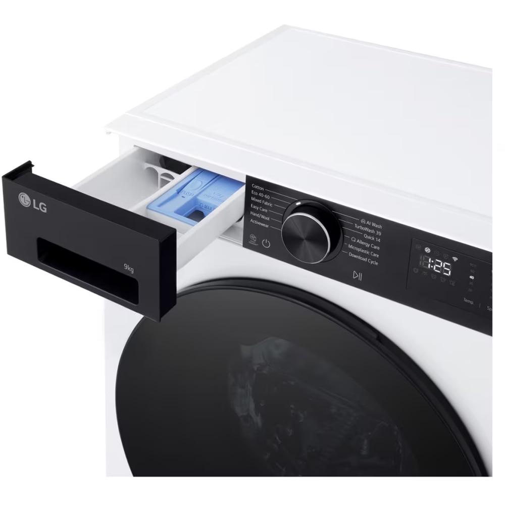 Masina de spalat rufe frontala LG F2X50S9TKB, AI Direct Drive, 9 kg, 1200rpm, Clasa A, alb