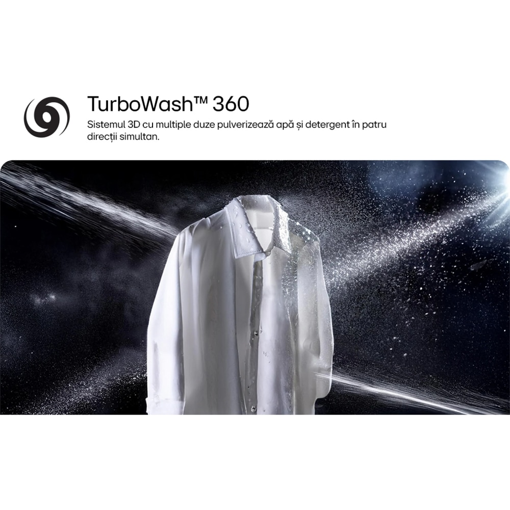 Masina de spalat rufe frontala LG F2X50S9TKB, AI Direct Drive, 9 kg, 1200rpm, Clasa A, alb