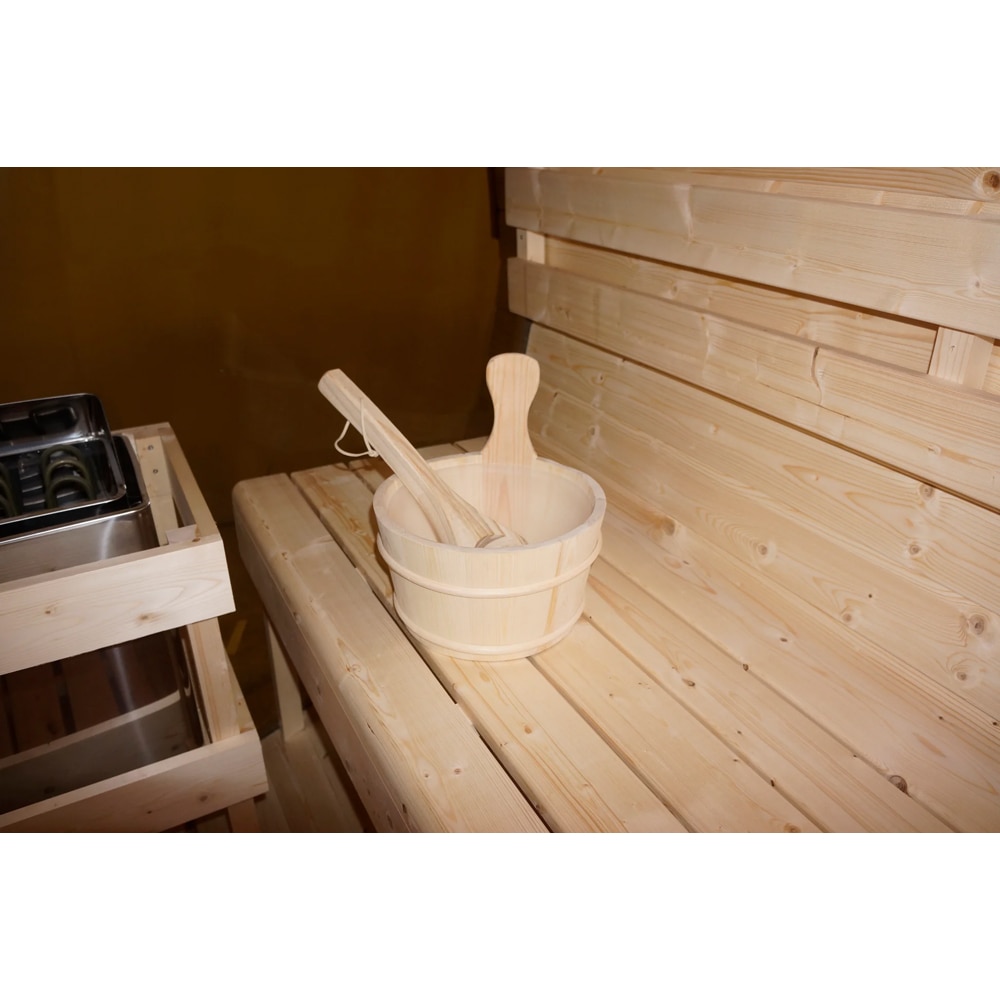Sauna finlandeza SANOTECHNIK Nyborg M, 195 x 205 x 195 cm, 4 persoane, natur