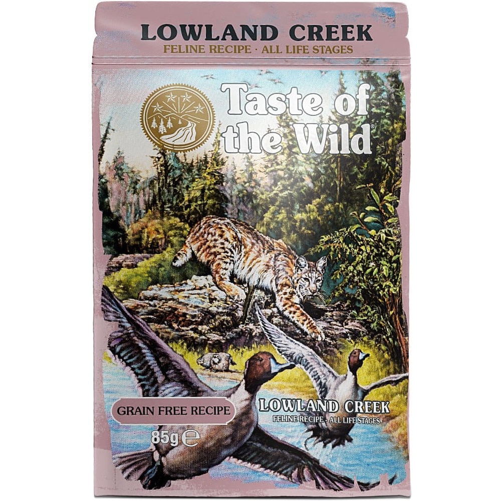 Hrana umeda pentru pisici TASTE OF THE WILD Lowland Creek, Adult, Curcan in sos, 12 x 85 g