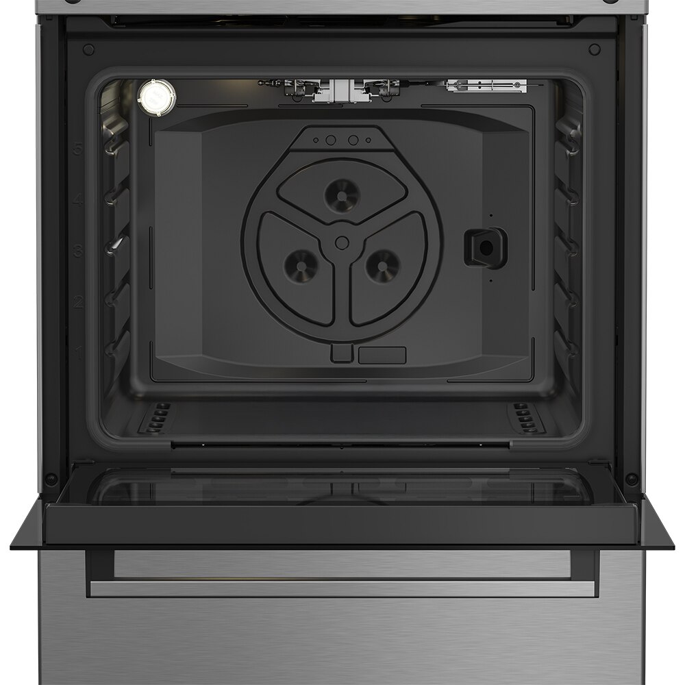 Aragaz BEKO FBSHT62111GX, 4 arzatoare, Gaz, L 60 cm, Grill, Rotisor, inox