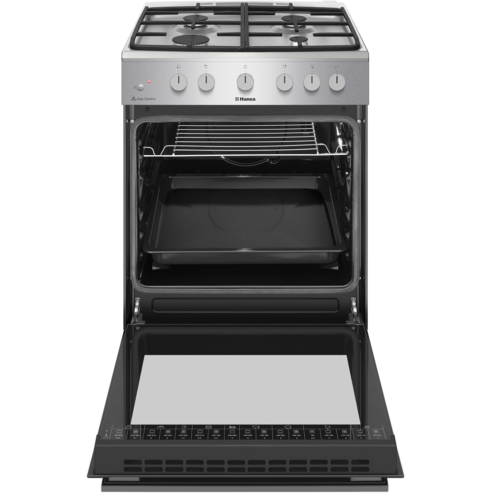 Aragaz HANSA FCGS61129H, 4 arzatoare, Gaz, L 60 cm, inox