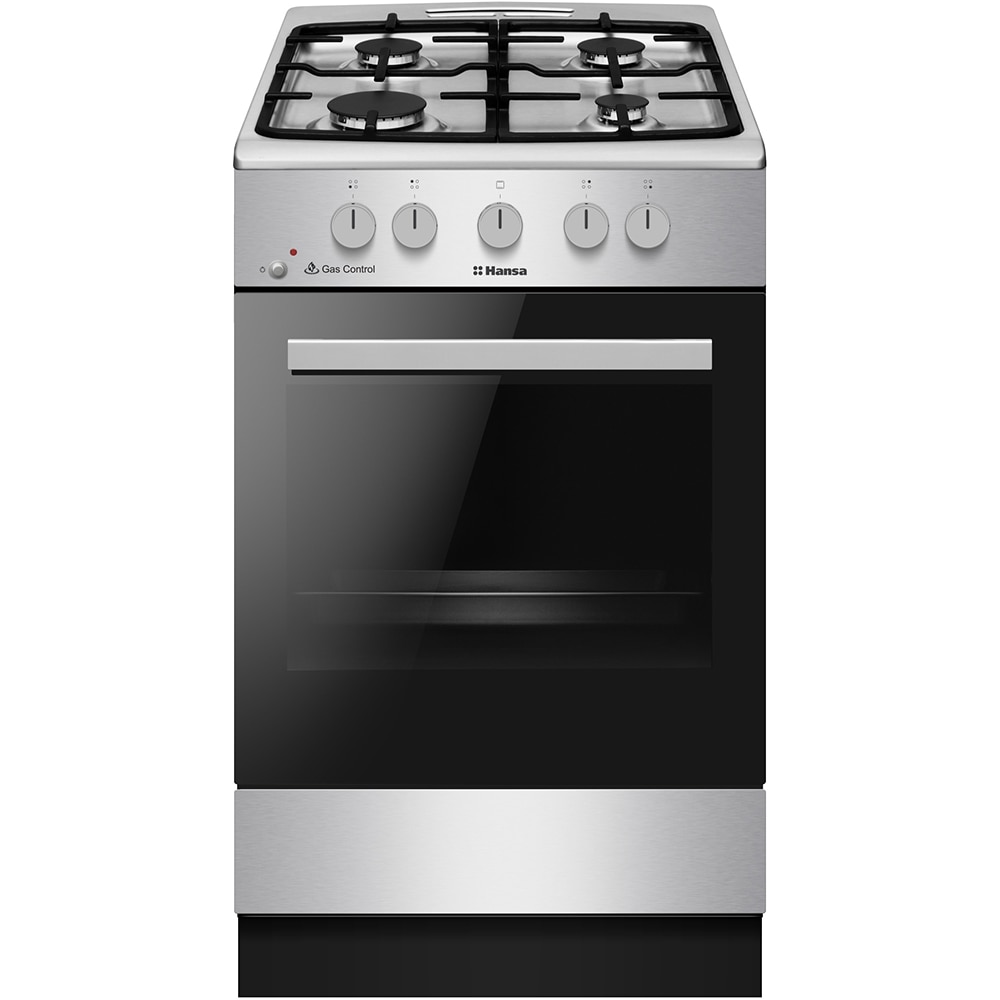Aragaz HANSA FCGX52029H, 4 arzatoare, Gaz, L 50 cm, Grill, inox