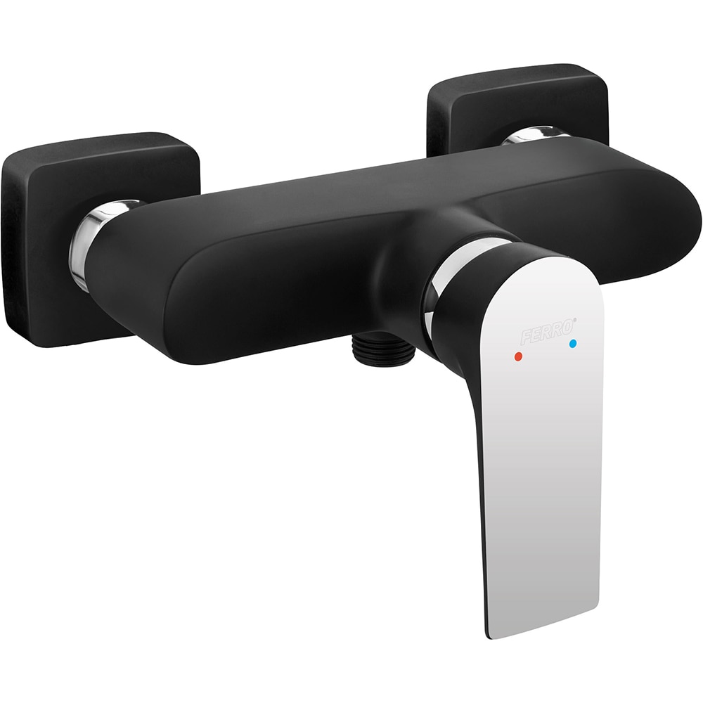 Baterie dus FERRO Algeo Square BAQ7BLC, alama sanitara, negru/crom