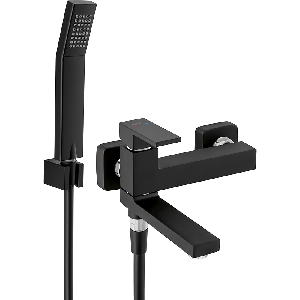 Baterie cada-dus FERRO Zicco BZI11RBL, alama sanitara, set de dus inclus, negru