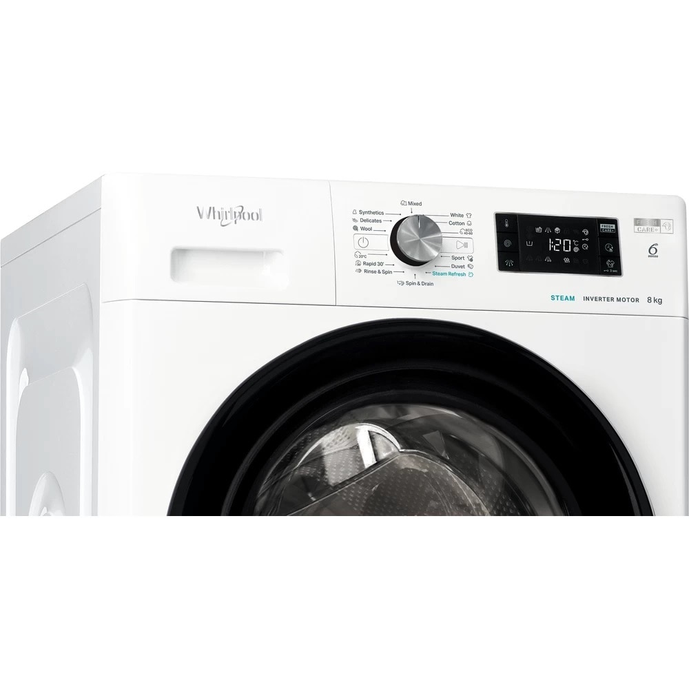Masina de spalat rufe frontala WHIRLPOOL FFB 8469 BV EE, 6th Sense, 8 kg, 1400 rpm, Clasa A, alb