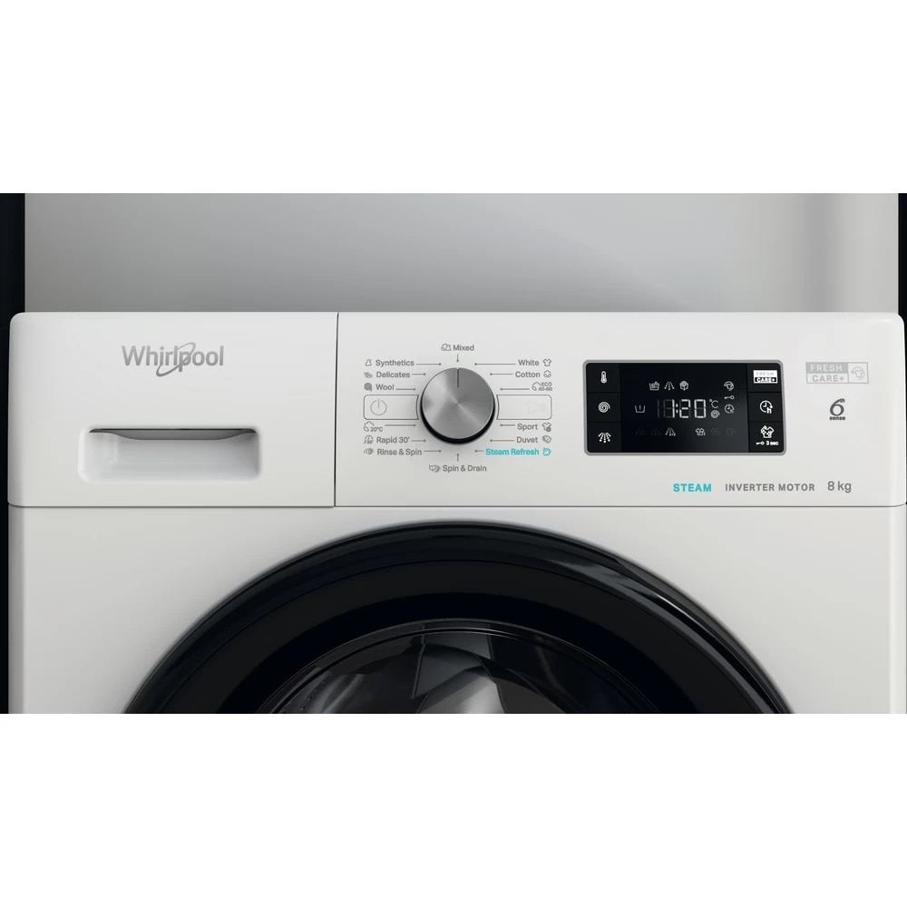 Masina de spalat rufe frontala WHIRLPOOL FFB 8469 BV EE, 6th Sense, 8 kg, 1400 rpm, Clasa A, alb